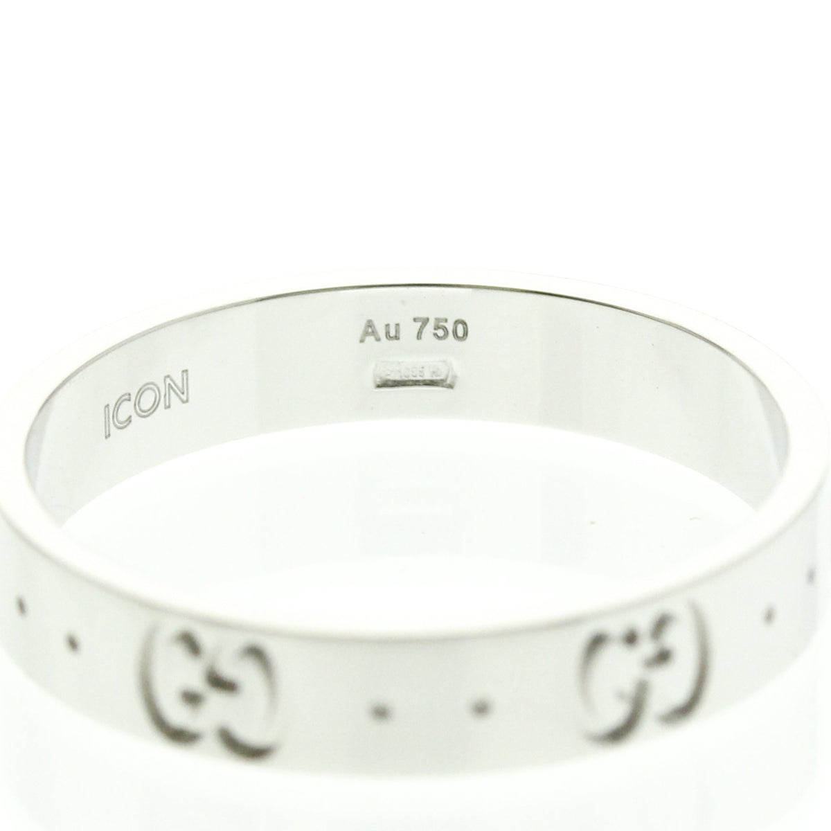 PRE-OWNED Gucci Icon · 18K White Gold Size 8.75