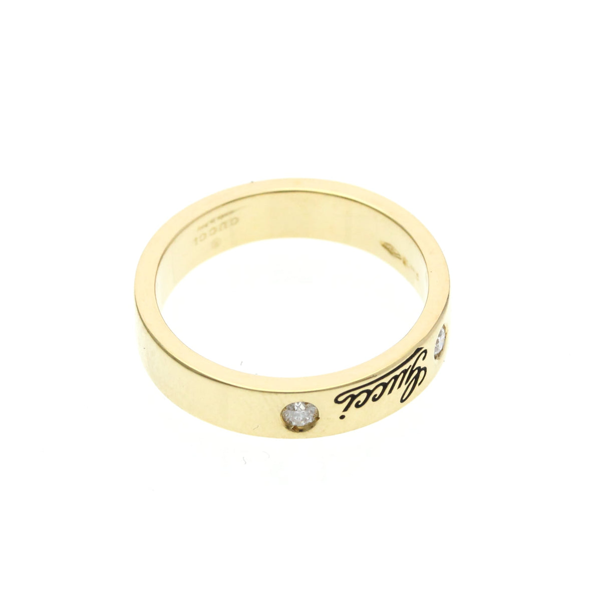 PRE-OWNED Gucci Icon · Diamond Band · 18K Yellow Gold Size 5.25