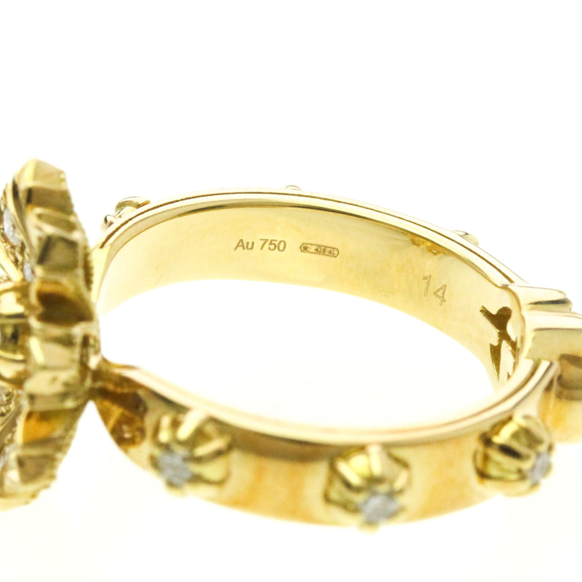 PRE-OWNED Gucci Flora Diamond · 18K Yellow Gold Size 6.75