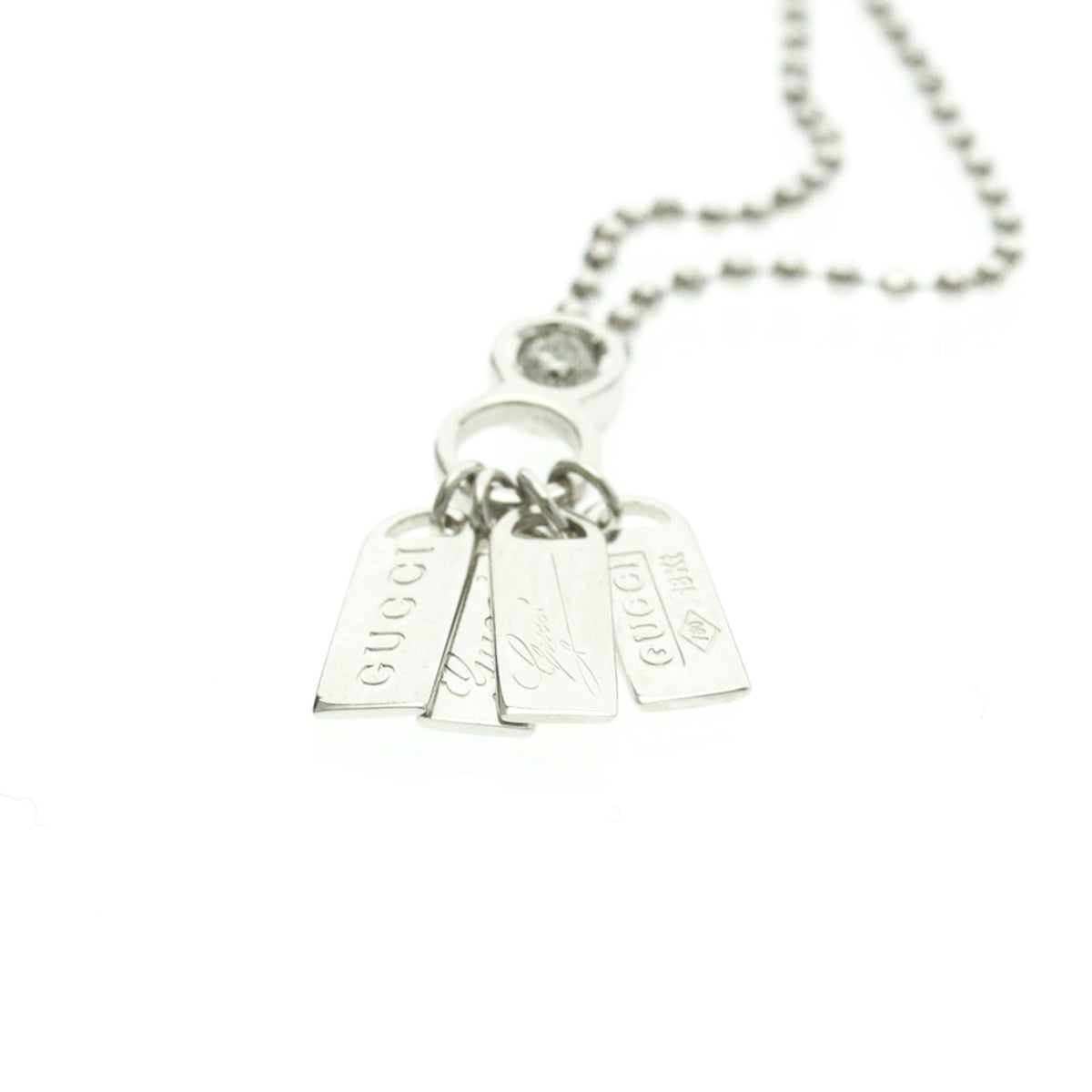 PRE-OWNED Gucci Diamond Tag · 18K White Gold