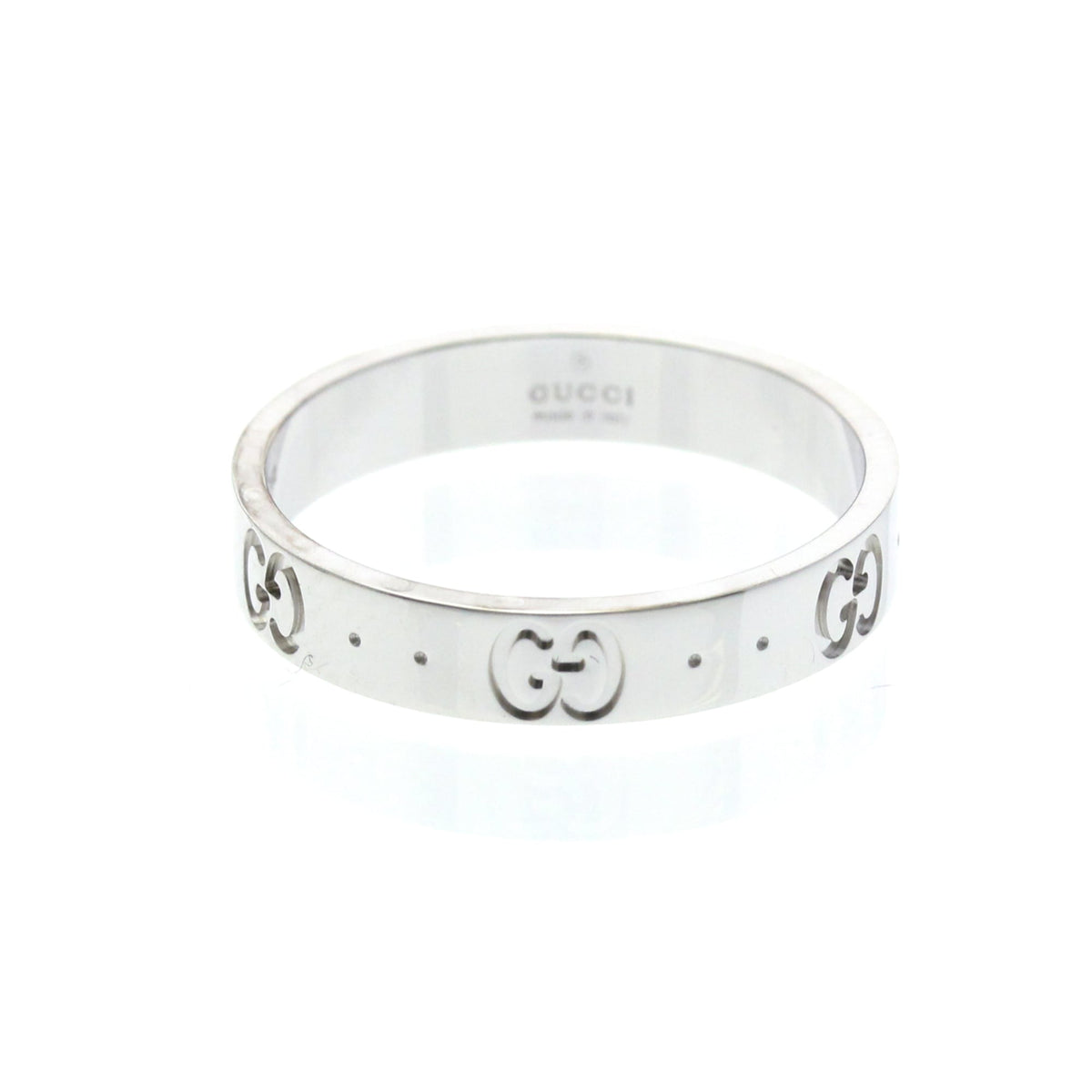 PRE-OWNED Gucci Icon · 18K White Gold Size 8.75