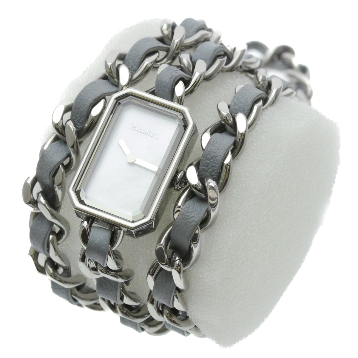 PRE-OWNED Chanel Premiere Lock · Steel · Mother-of-Pearl