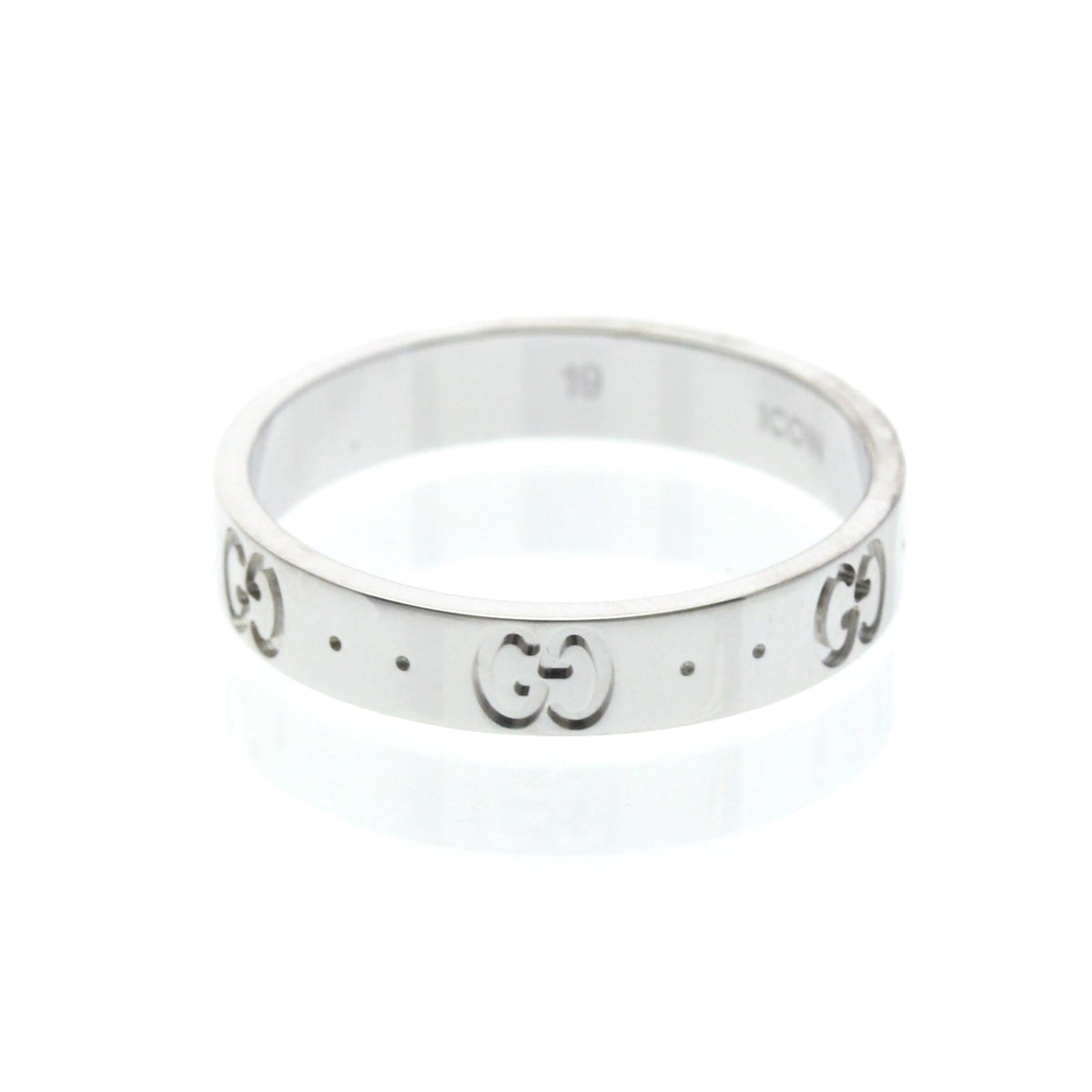 PRE-OWNED Gucci Icon · 18K White Gold Size 8.75