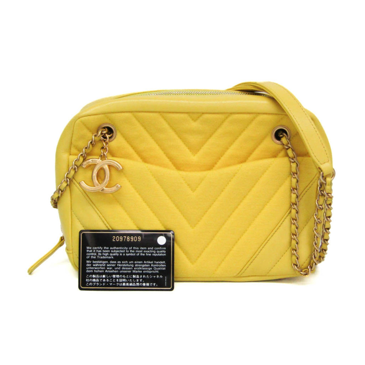 PRE-OWNED Chanel Chevron V-Stitch · Lamb Leather