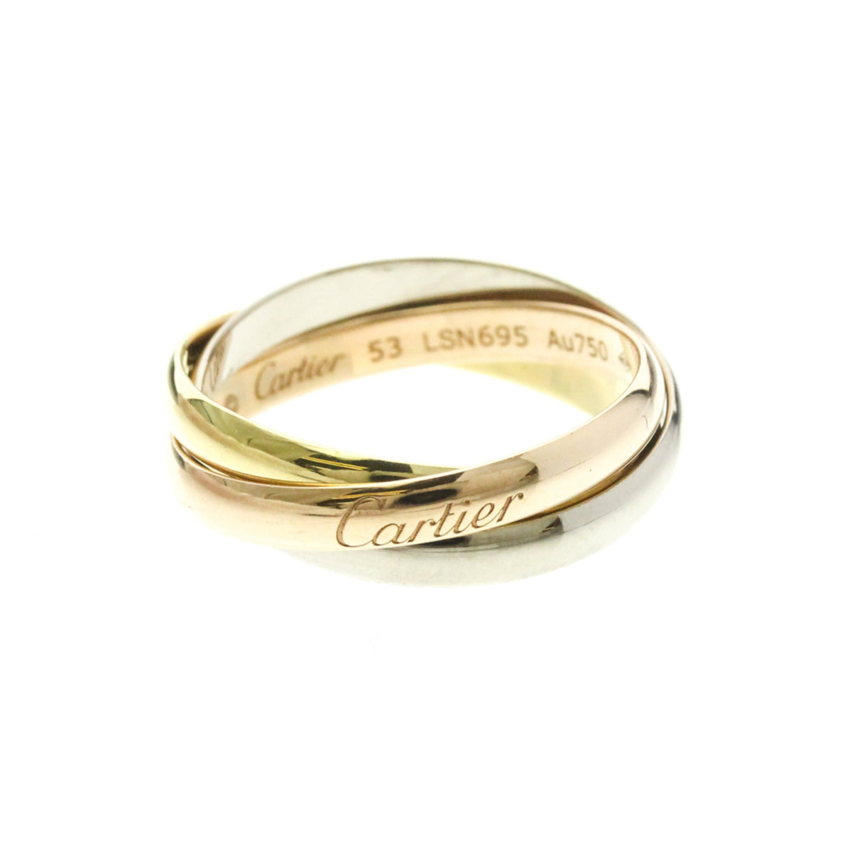 PRE-OWNED Cartier Trinity · Tri-Gold Size 6.25