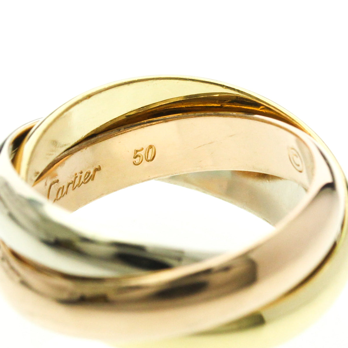 PRE-OWNED Cartier Trinity · Tri-Gold Ring Size 5.25