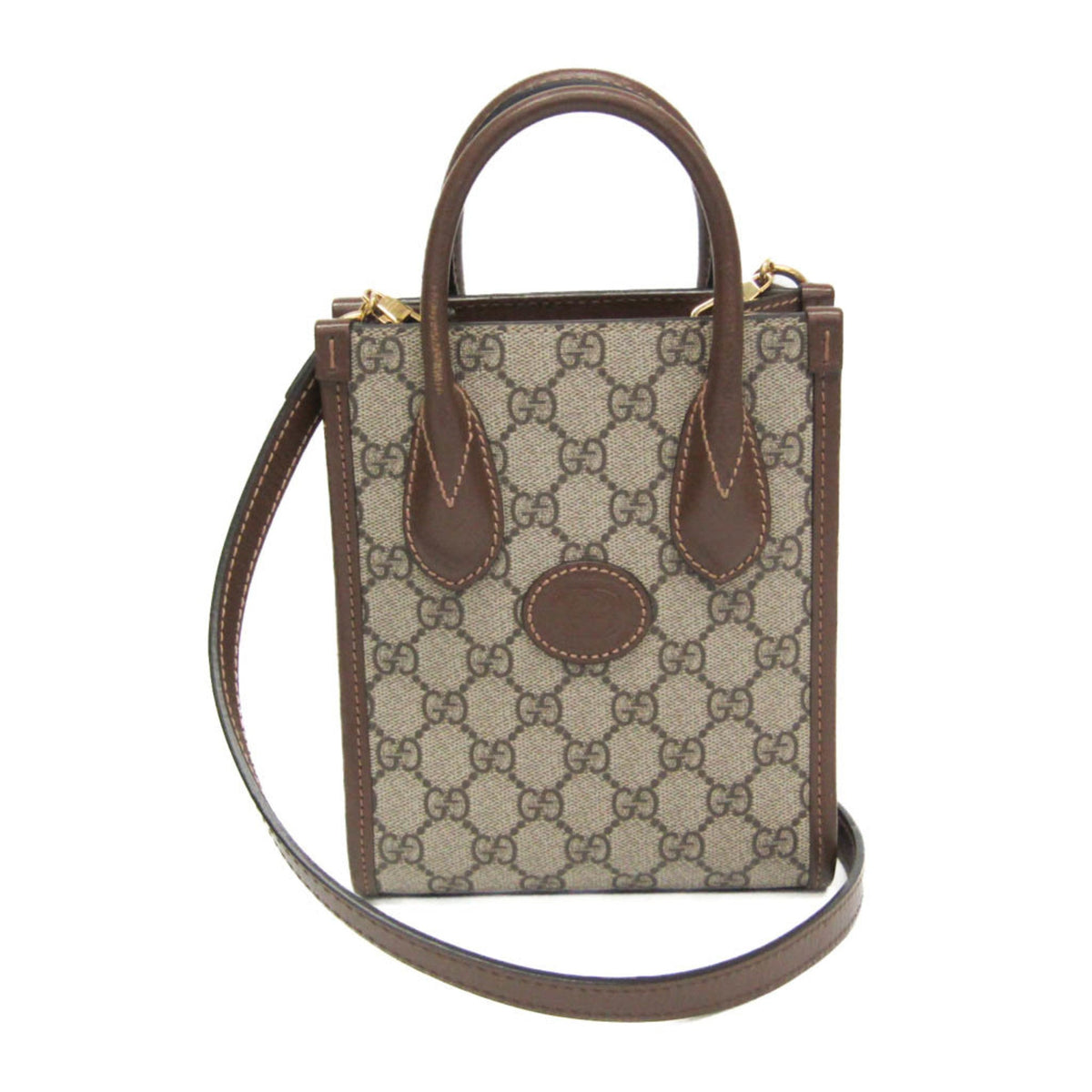 PRE-OWNED Gucci Interlocking G · GG Supreme · Leather