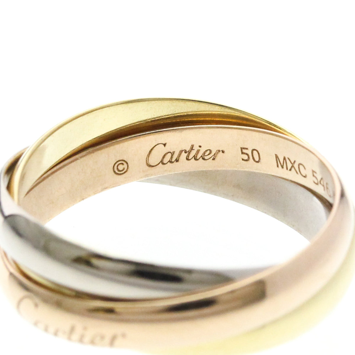 PRE-OWNED Cartier Trinity · Tri-Gold Size 5.25