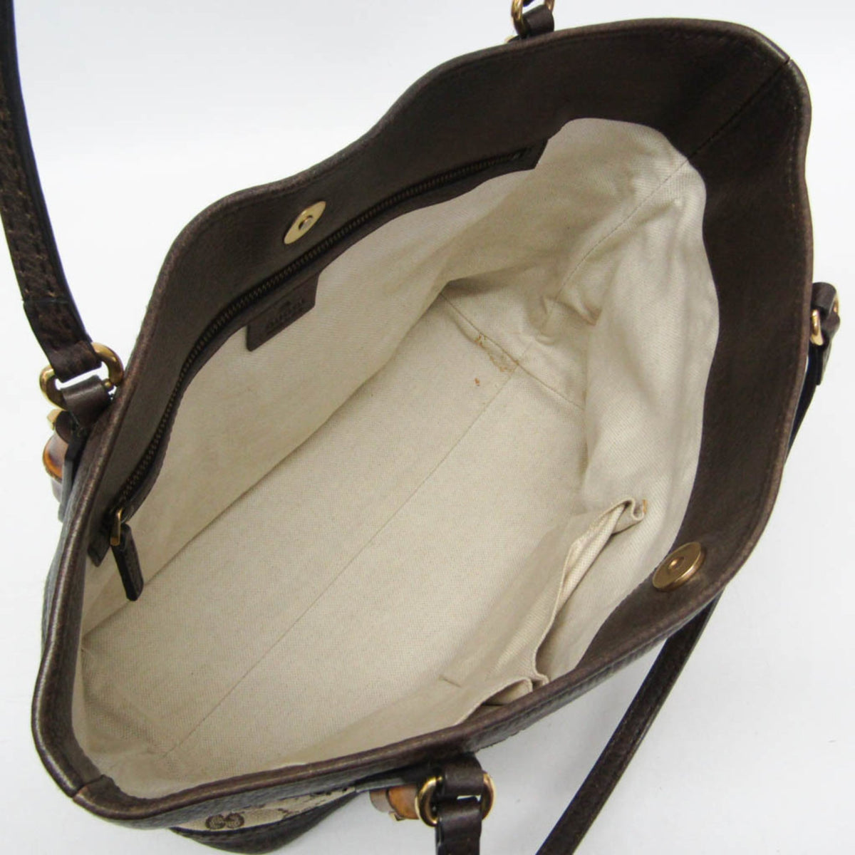 PRE-OWNED Gucci Bamboo · GG Canvas Tote