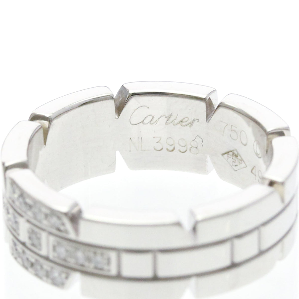 PRE-OWNED Cartier Tank Française · Diamond · White Gold Size 4.75