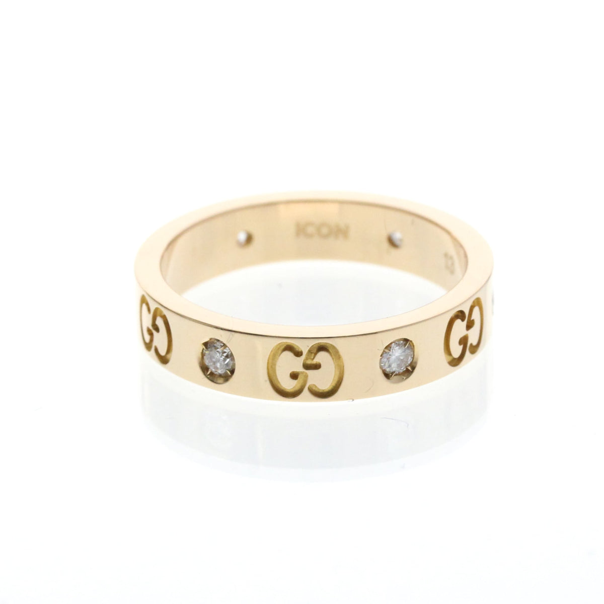 PRE-OWNED Gucci Icon · Diamond · Rose Gold Size 6.5