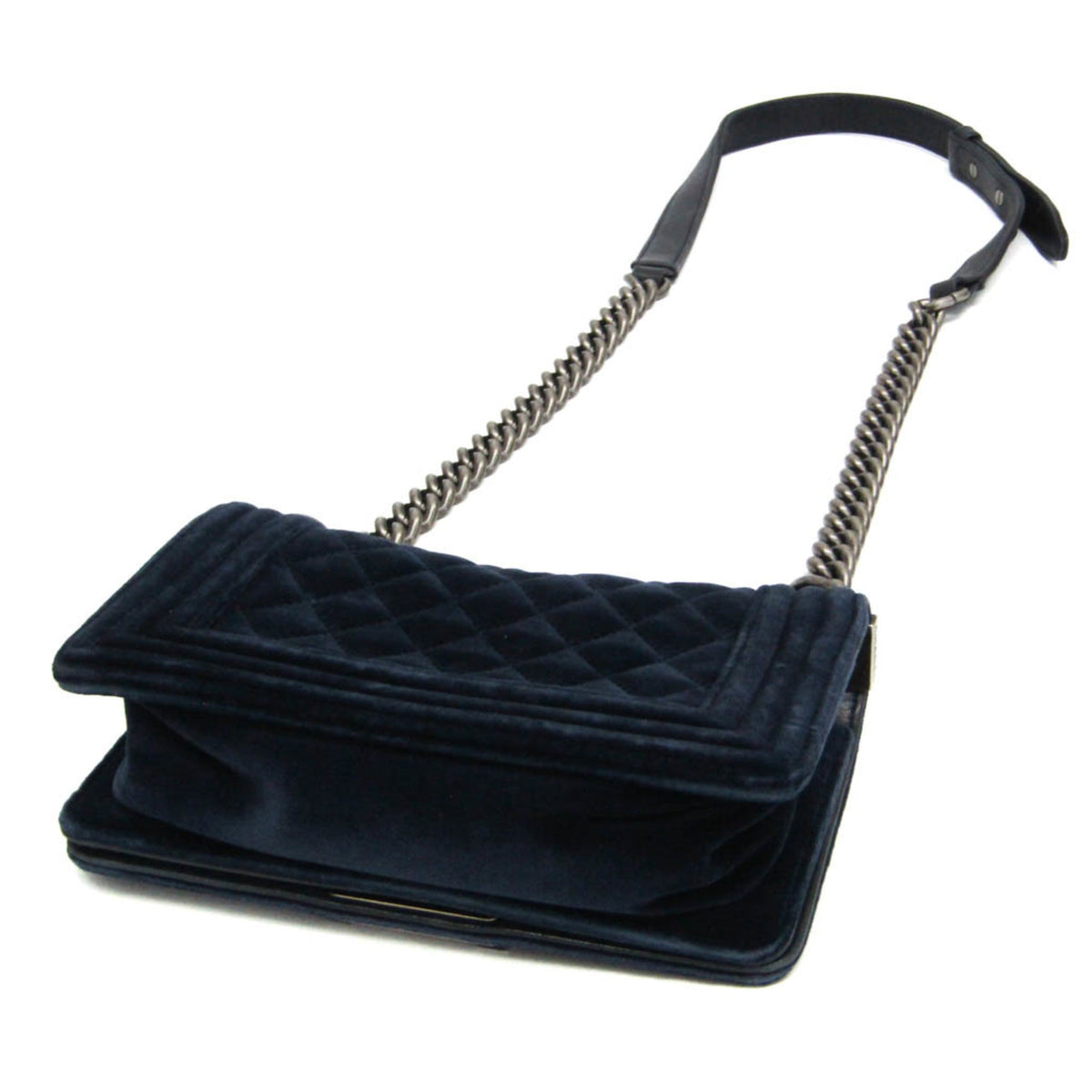 PRE-OWNED Chanel Boy · Velvet · Chain Shoulder Bag