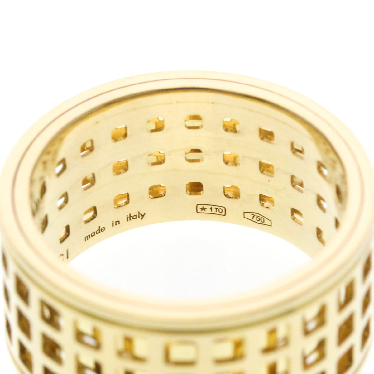 PRE-OWNED Gucci Scroll Wide · 18K Yellow Gold Size 8.25