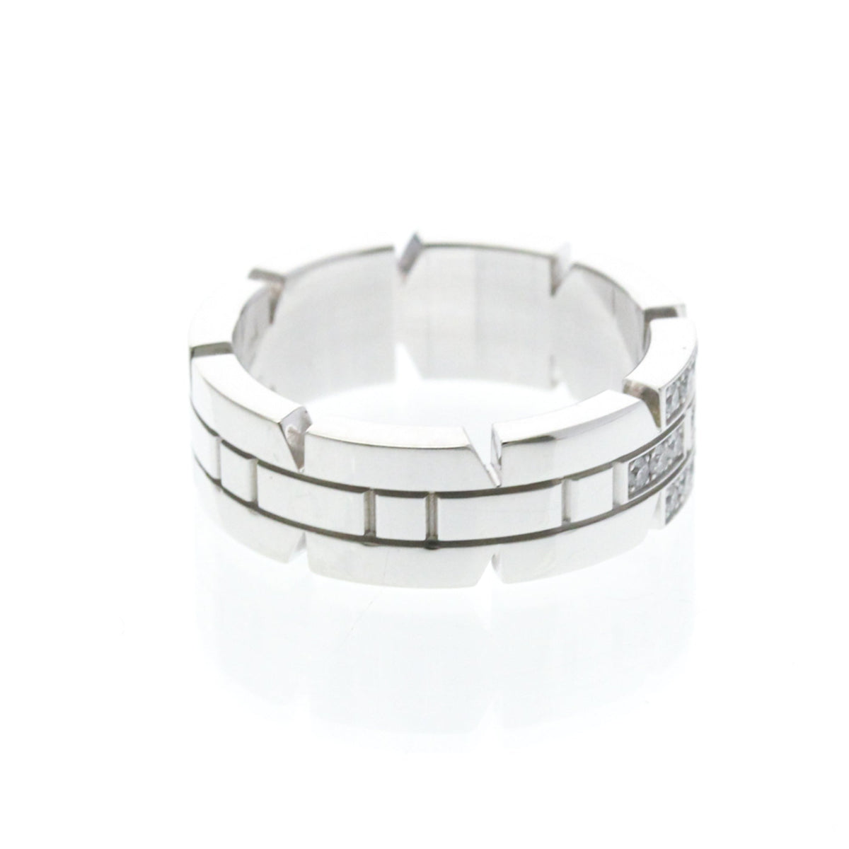 PRE-OWNED Cartier Tank Française · 18K White Gold Size 4.75