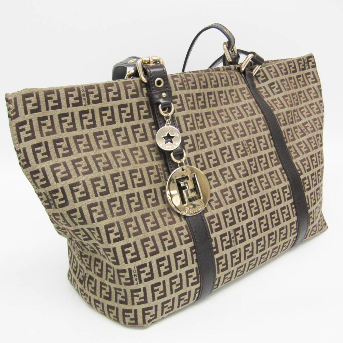 PRE-OWNED Fendi Zucchino · Canvas & Leather Tote