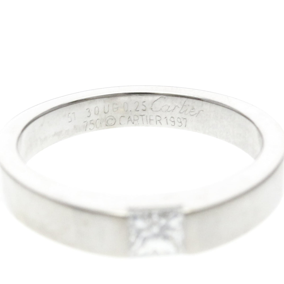 PRE-OWNED Cartier Tank · Platinum · Diamond Size 5.75