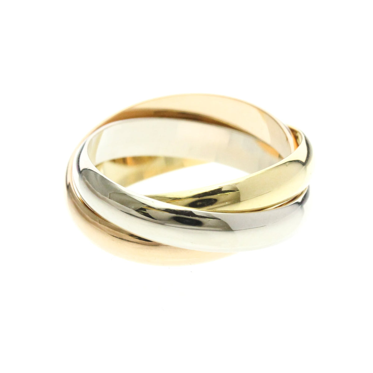 PRE-OWNED Cartier Trinity · Tri-Gold Size 6.25