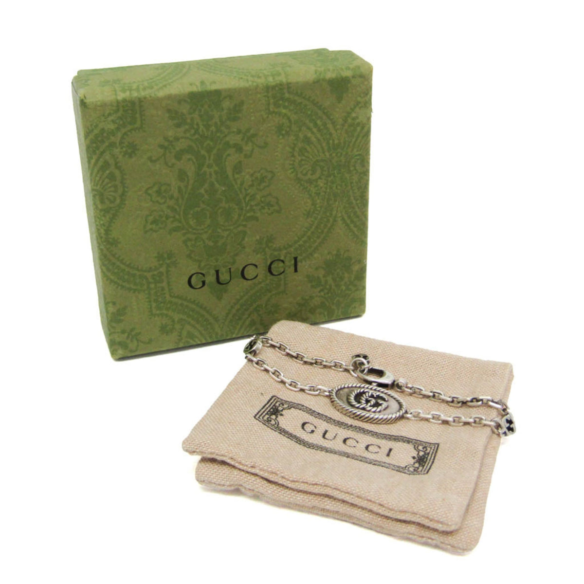 PRE-OWNED Gucci Double G · Silver 925 Charm Bracelet