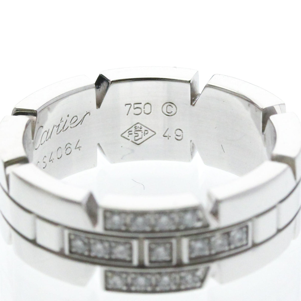 PRE-OWNED Cartier Tank Française · 18K White Gold Size 4.75