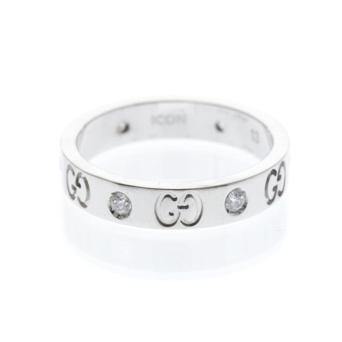 PRE-OWNED Gucci Icon · Diamond · 18K White Gold Size 6.5