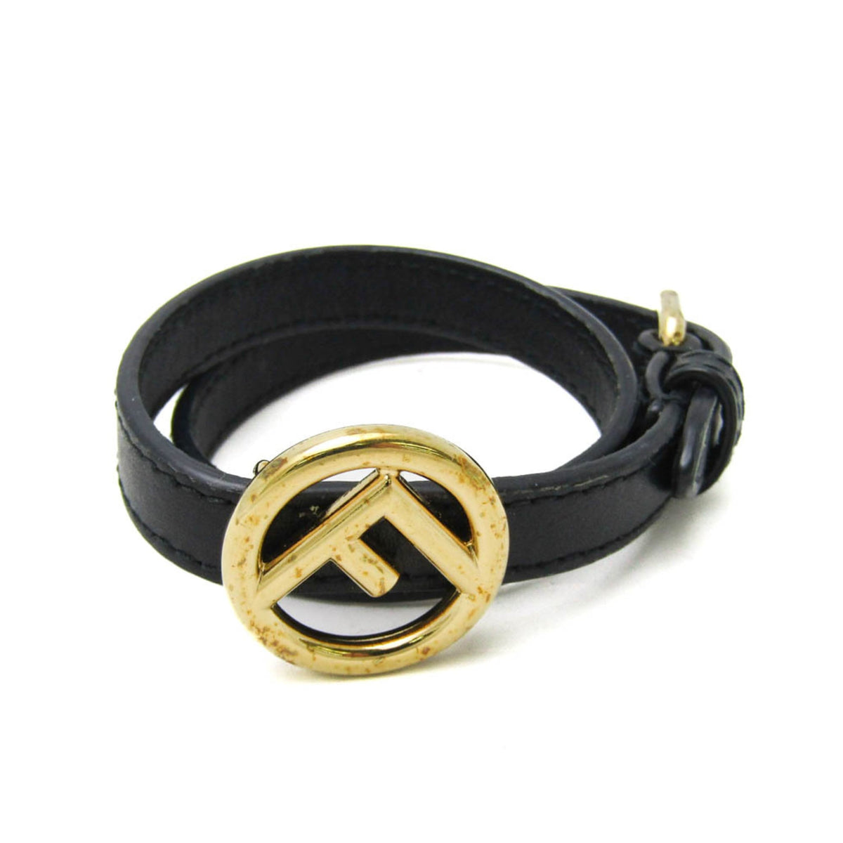 PRE-OWNED Fendi F Is · Leather Charm Bracelet