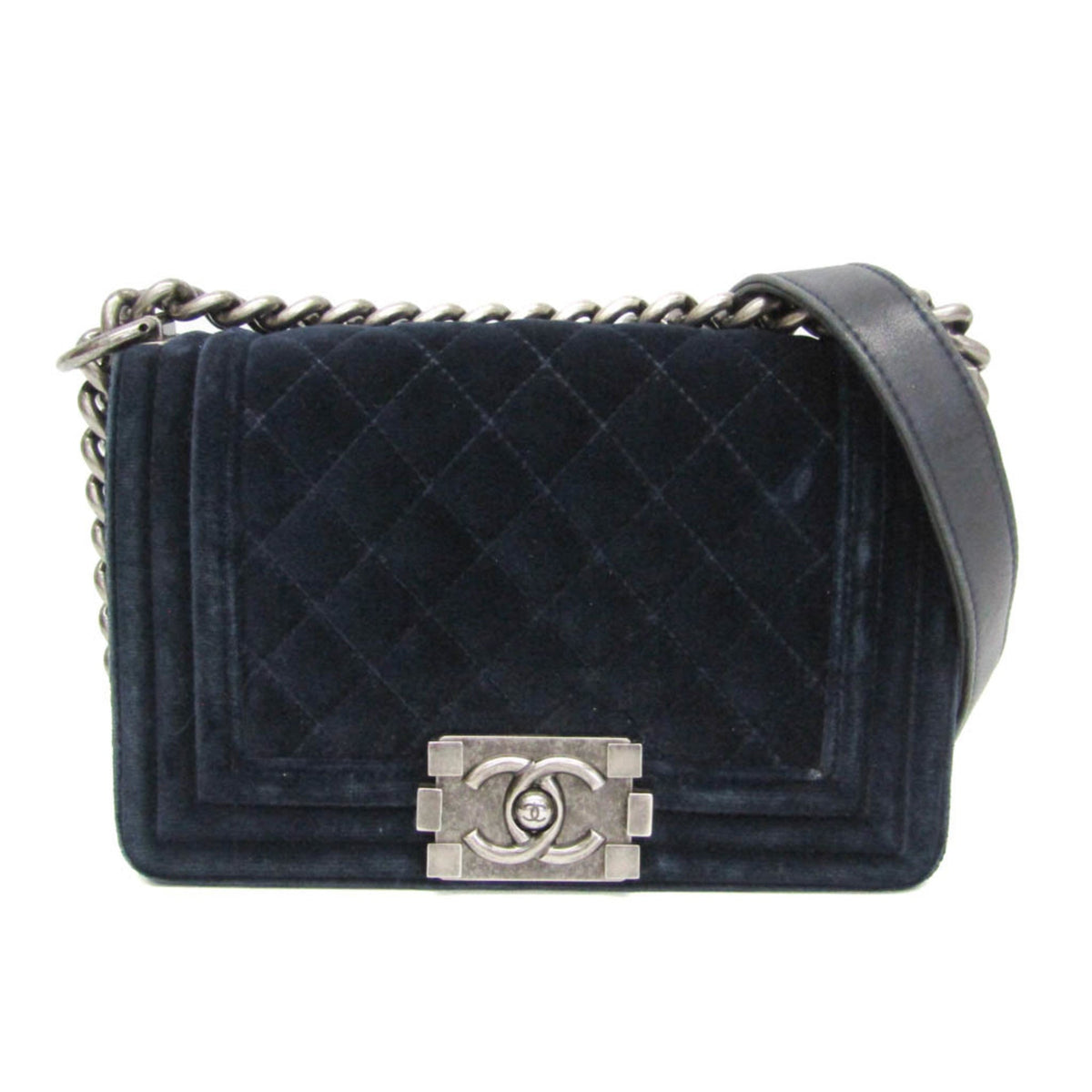 PRE-OWNED Chanel Boy · Velvet · Chain Shoulder Bag