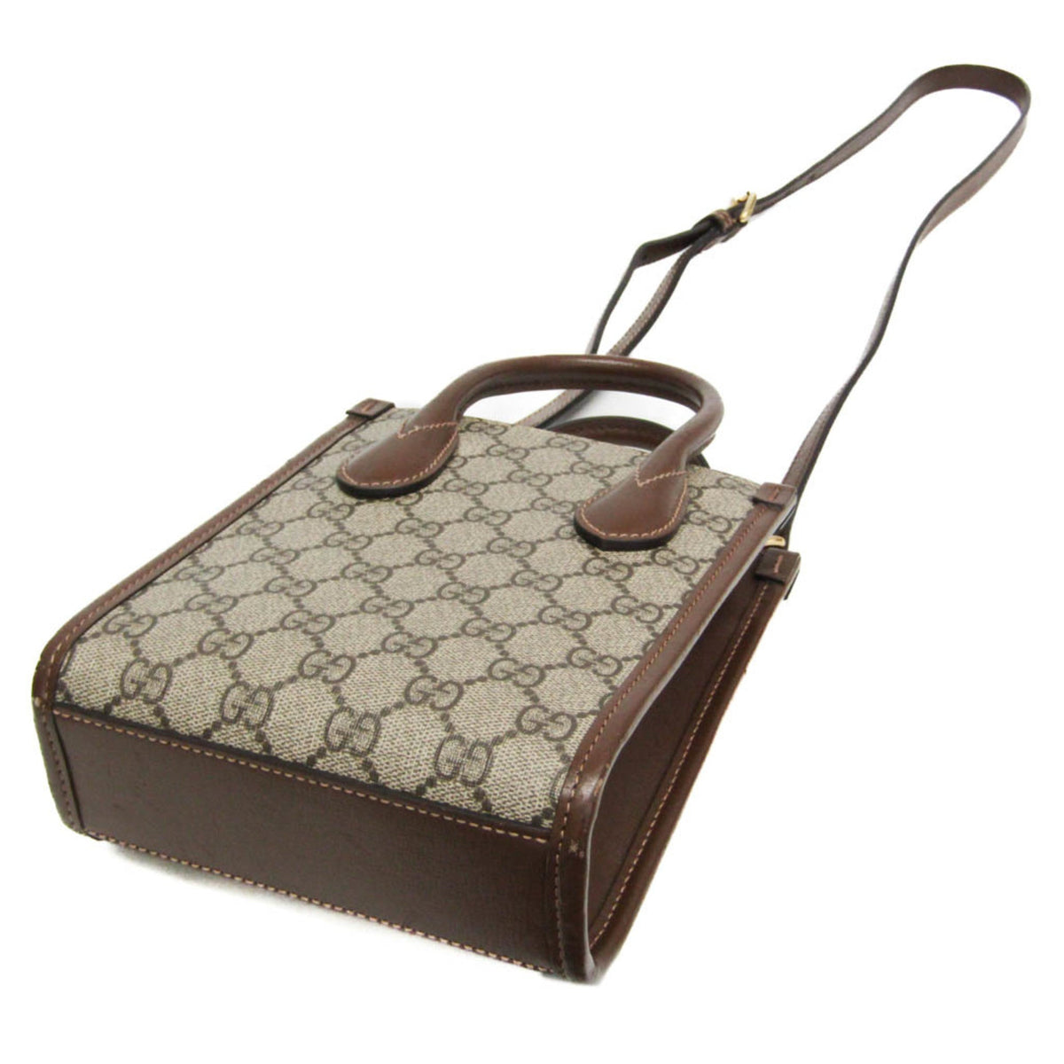 PRE-OWNED Gucci Interlocking G · GG Supreme · Leather