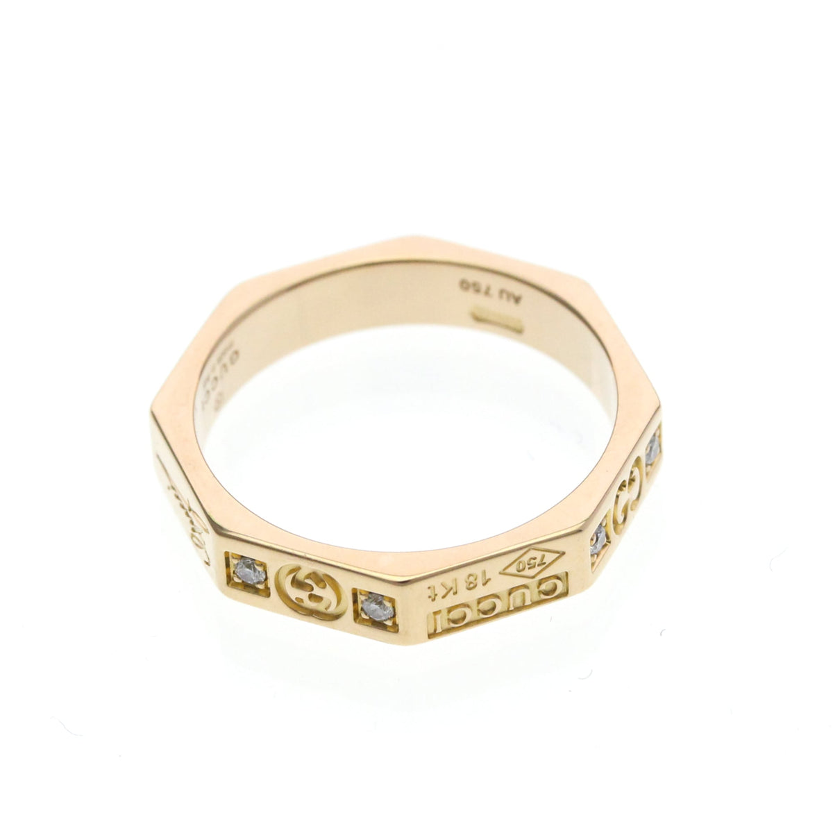 PRE-OWNED Gucci Octagonal · Diamond · Rose Gold Size 4.5