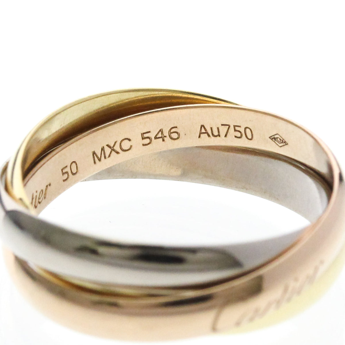 PRE-OWNED Cartier Trinity · Tri-Gold Size 5.25