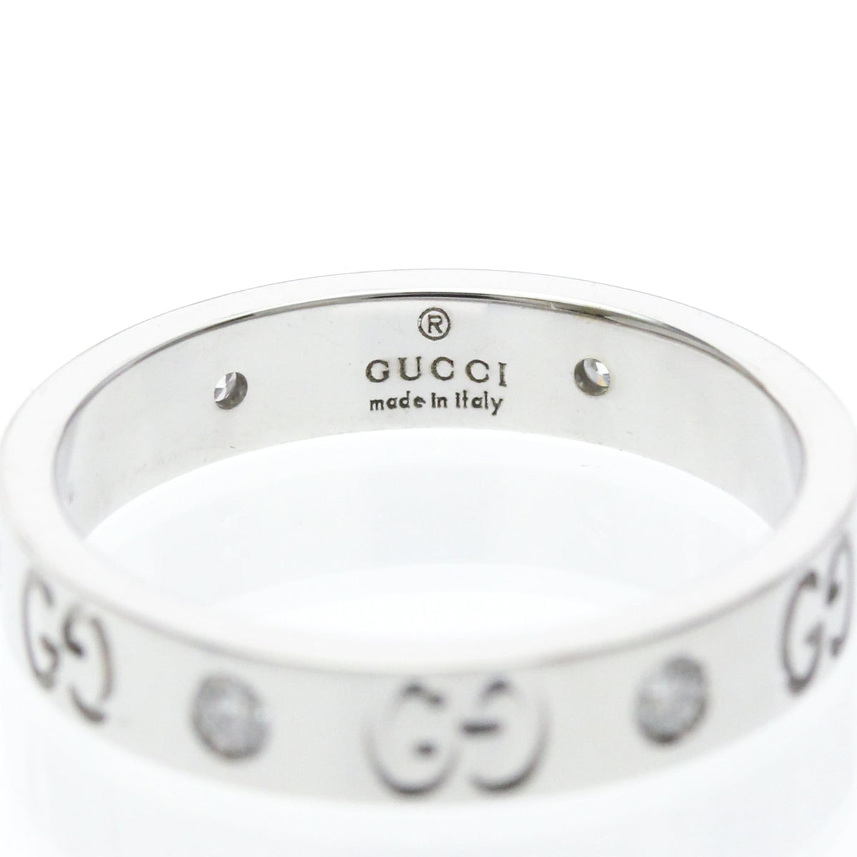 PRE-OWNED Gucci Icon · 18K White Gold · Diamond
