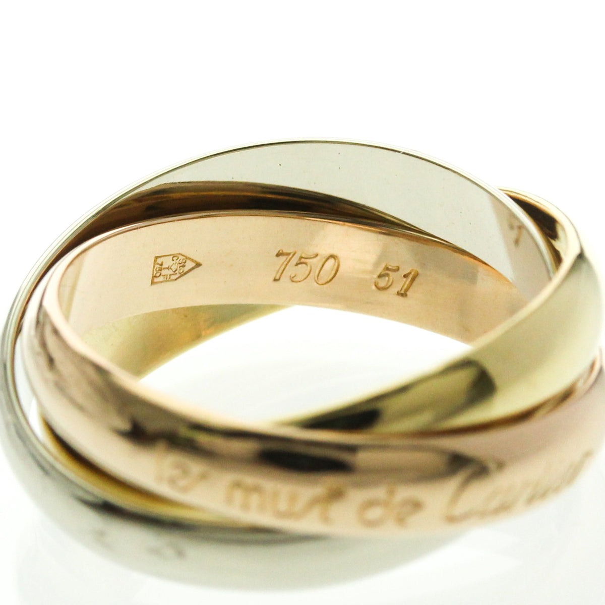 PRE-OWNED Cartier Trinity · Tri-Gold Size 5.75