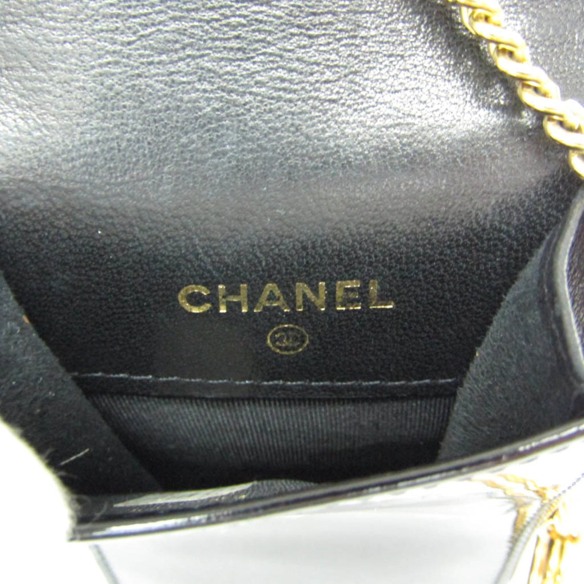 PRE-OWNED Chanel Mini Pouch · Enamel Leather · Keyring