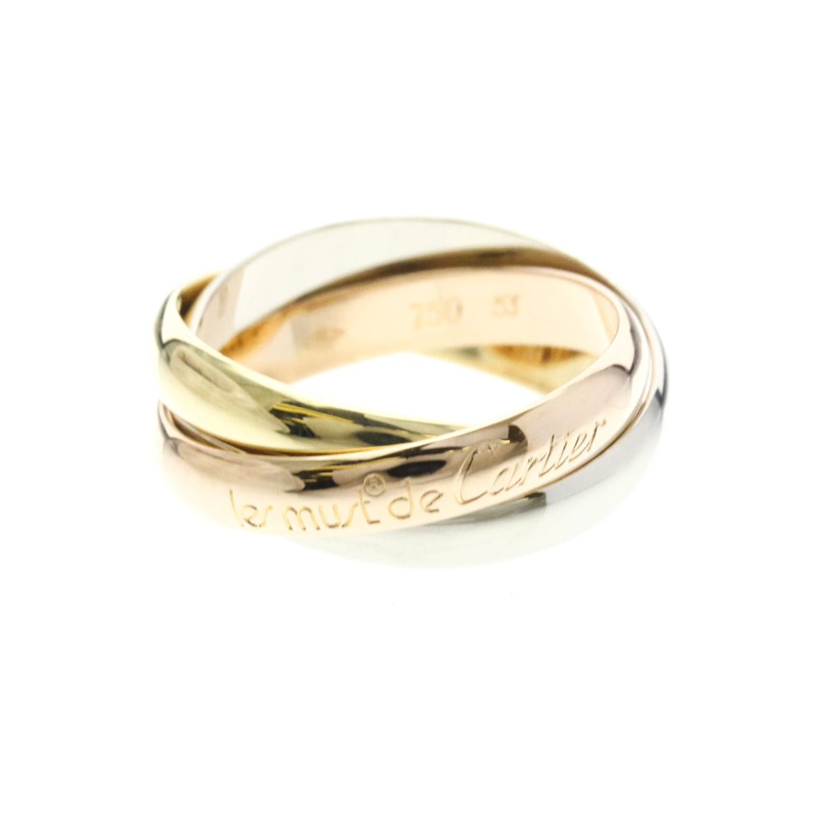 PRE-OWNED Cartier Trinity · Tri-Gold Size 6.25