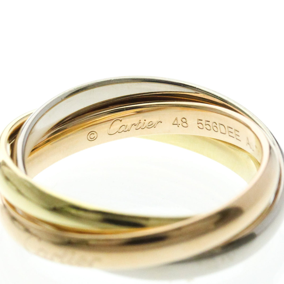 PRE-OWNED Cartier Trinity · Tri-Gold Size 4.5
