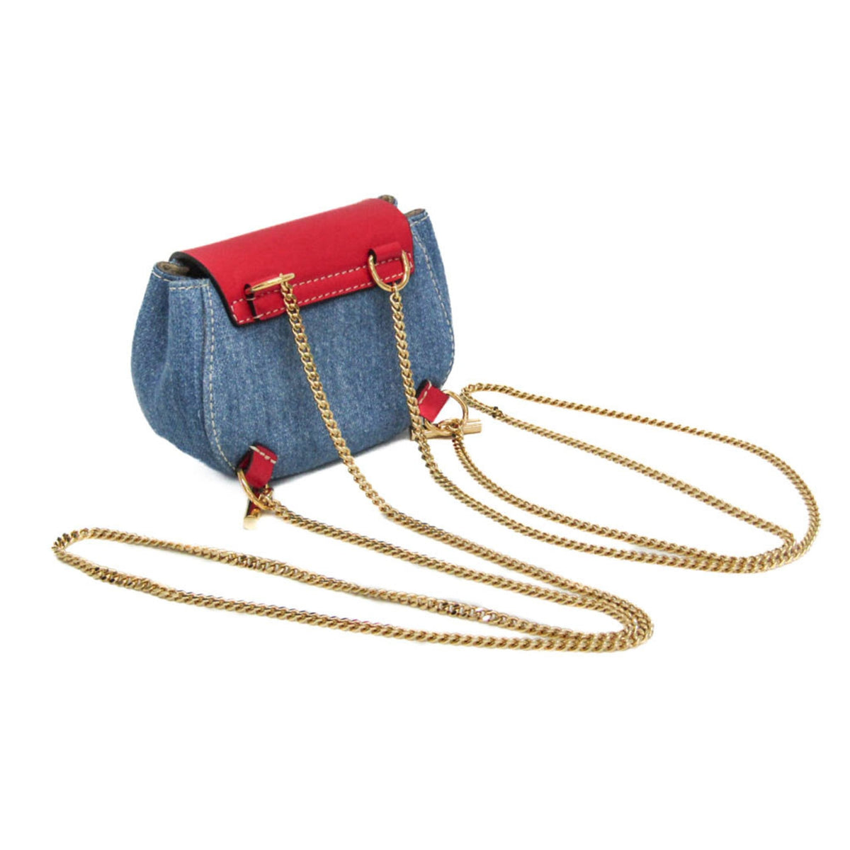 PRE-OWNED Chloé Drew Mini · Denim Crossbody