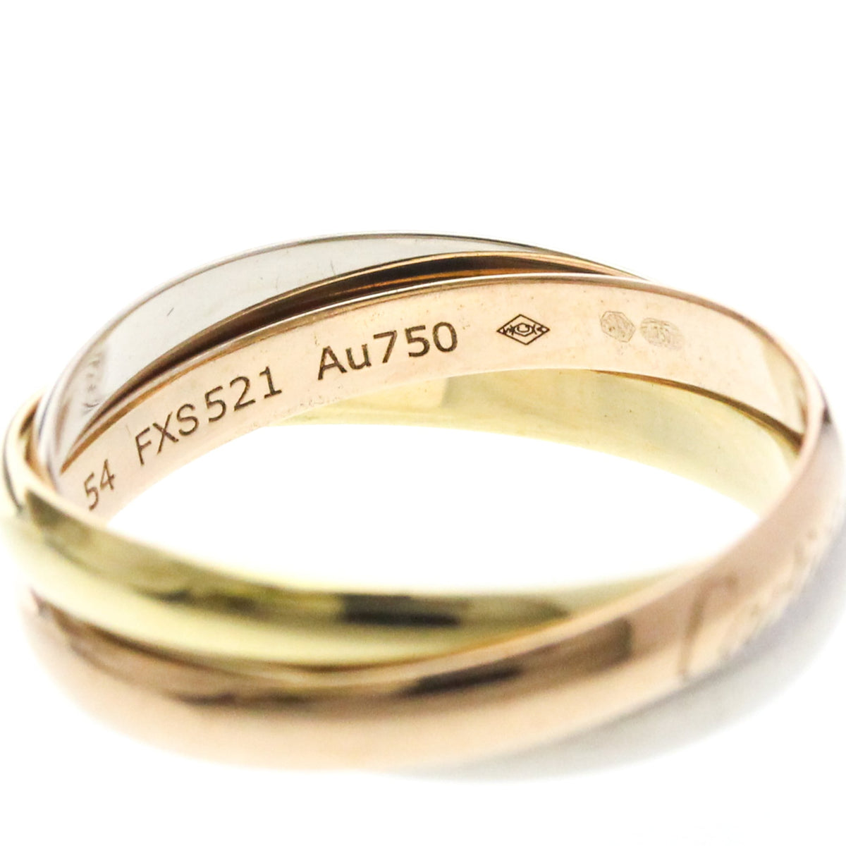 PRE-OWNED Cartier Trinity · Tri-Gold Size 6.75