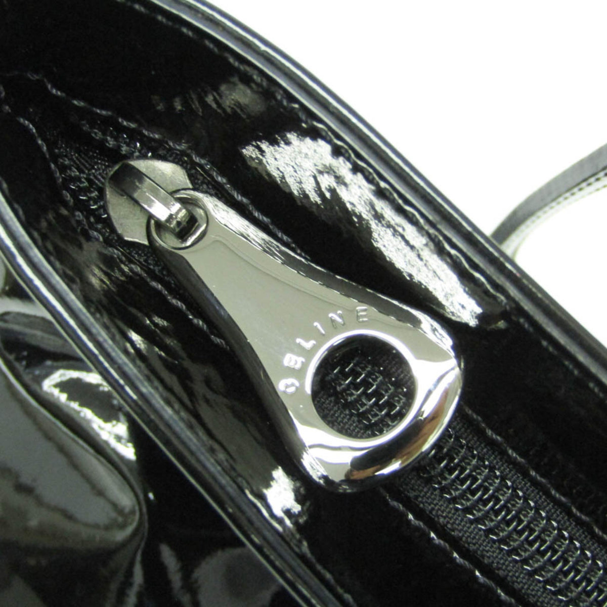 PRE-OWNED Celine Enamel Leather Tote