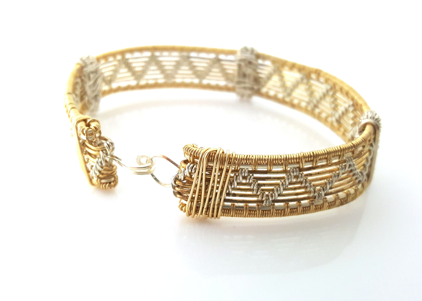 As Gifted at the Golden Globes – Chevron & Braided Mixed Metal Bracelet
