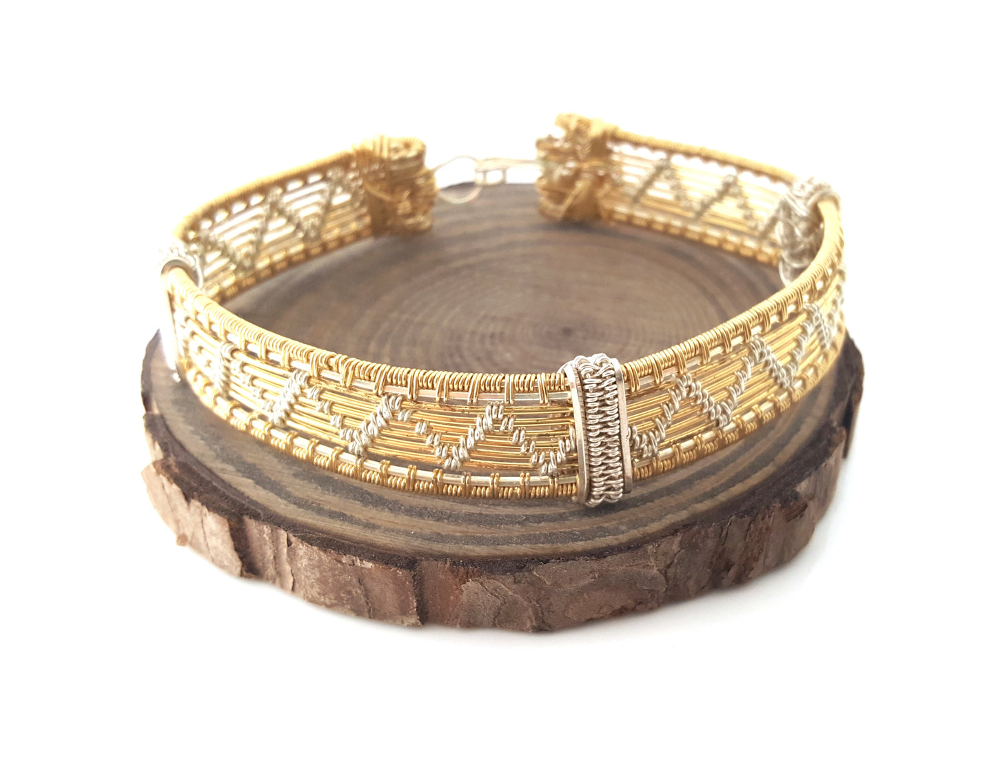 As Gifted at the Golden Globes – Chevron & Braided Mixed Metal Bracelet