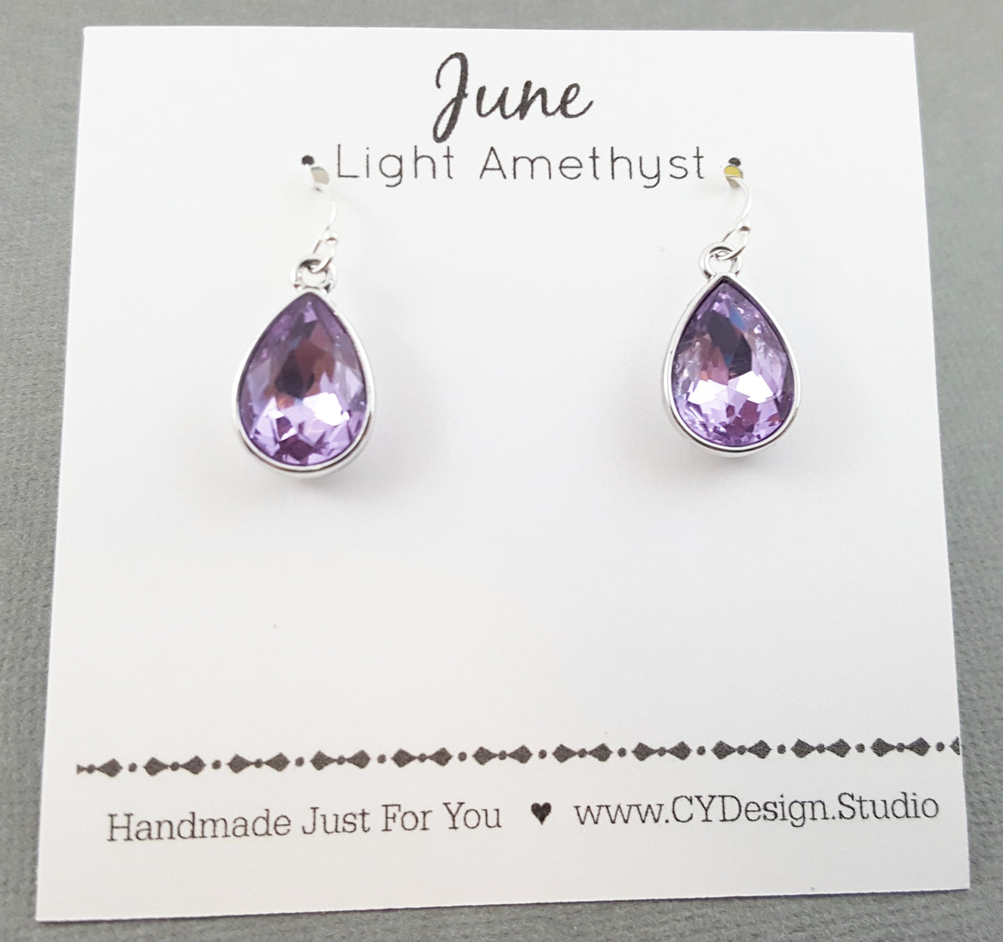 June Birthstone Earrings - Crystal Teardrop Earrings