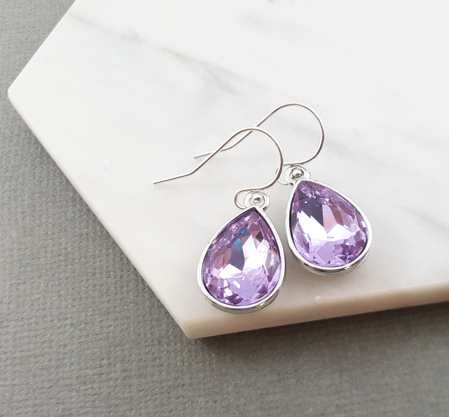 June Birthstone Earrings - Crystal Teardrop Earrings