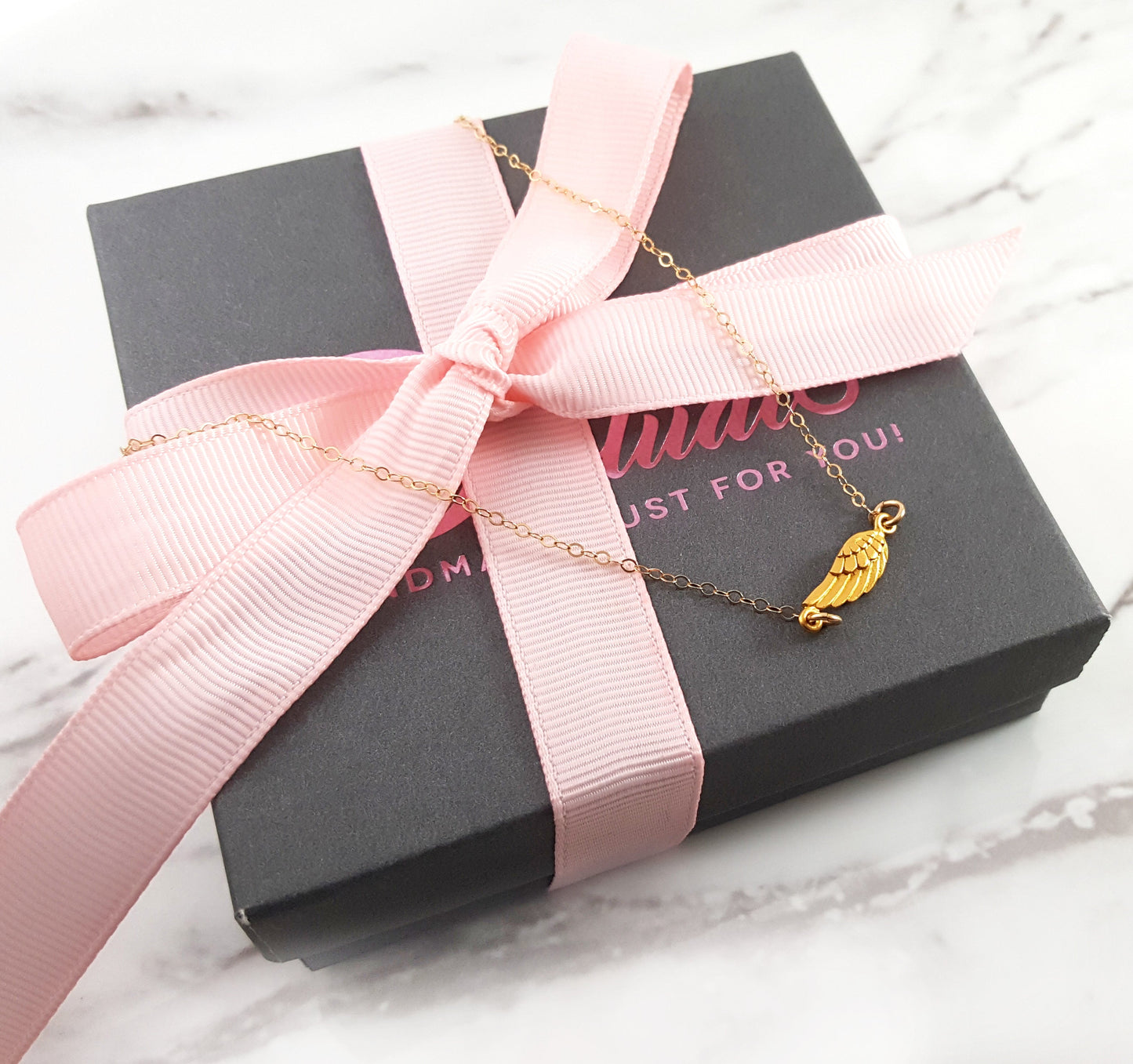 Gold Angel Wing Charm 14k Gold Filled Necklace Simple Jewelry - Dainty Gold Necklace - Simple Necklace
