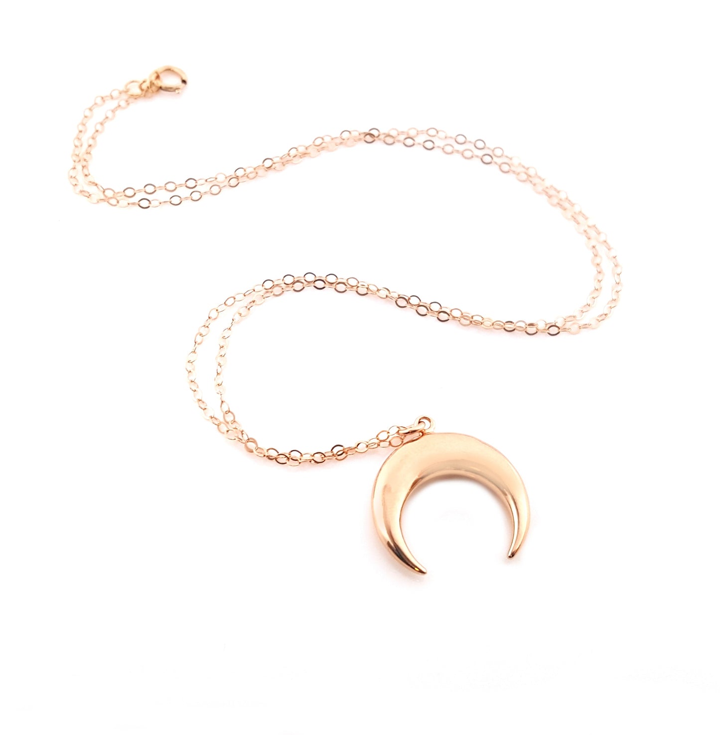 Simple Crescent Moon Pendant Necklace - Moon Necklace - Silver Gold Rose Gold - Gift for Her
