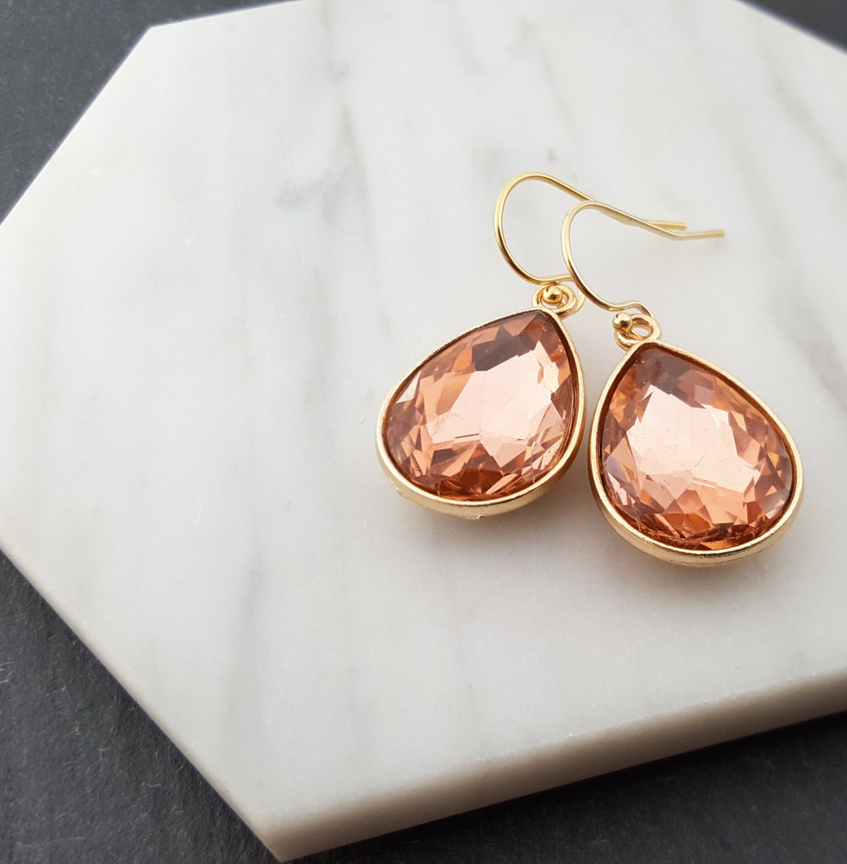 October Birthstone Crystal Teardrop Earrings – 14K Gold Filled