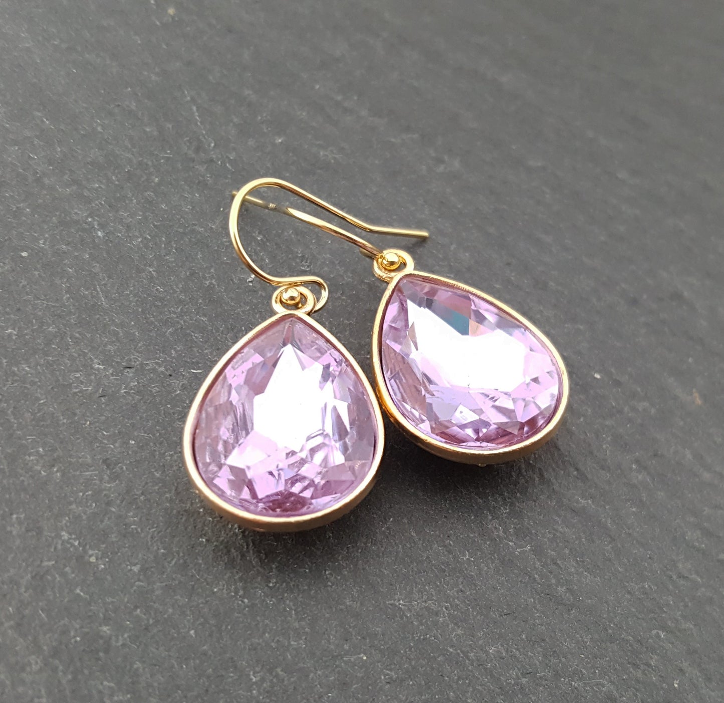June Birthstone Earrings -  Crystal Teardrop Earrings