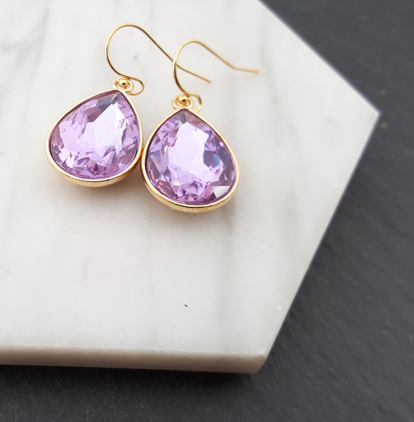 June Birthstone Earrings -  Crystal Teardrop Earrings