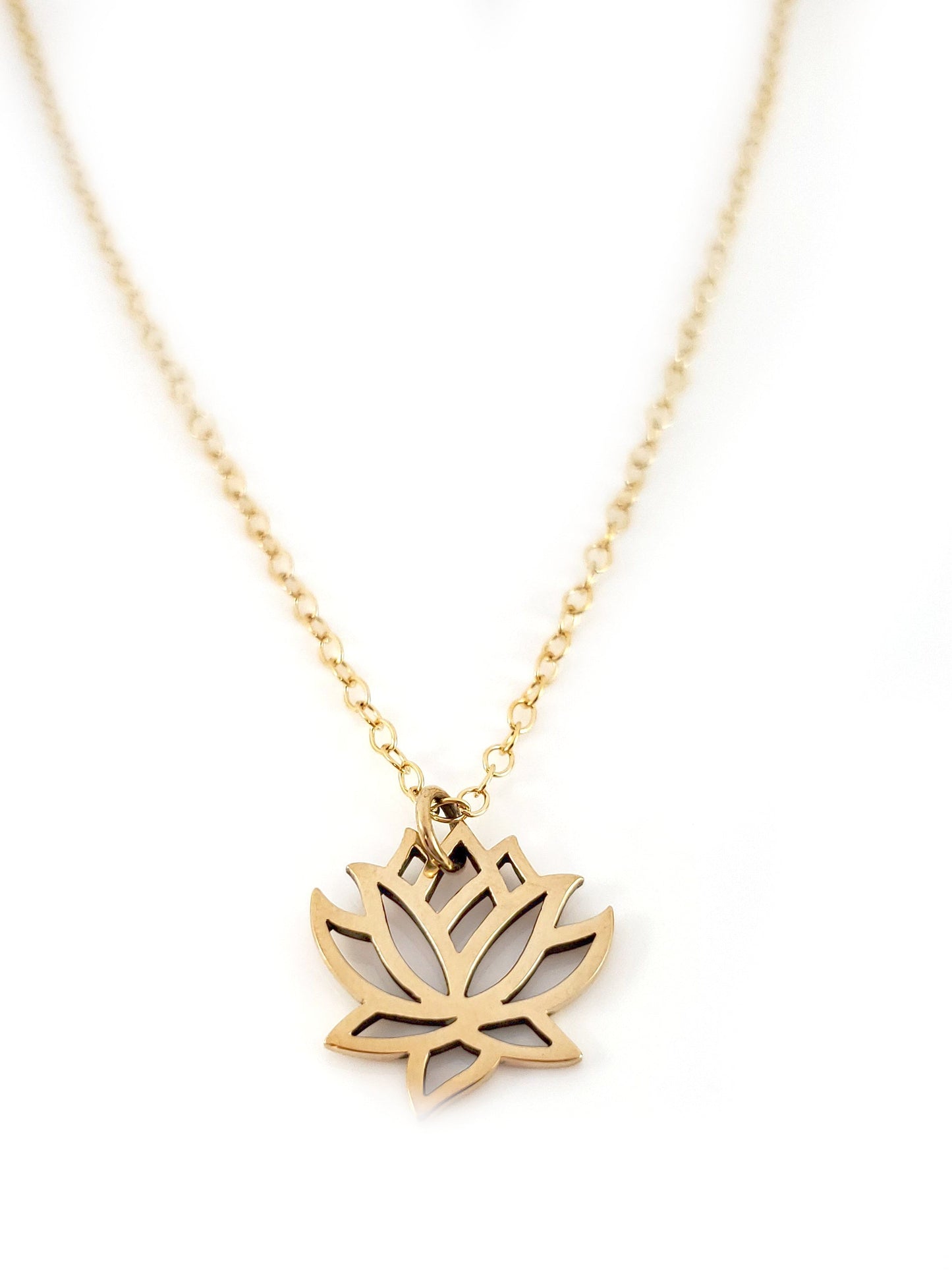 Lotus Flower Charm- Dainty 14k Gold Filled Jewelry