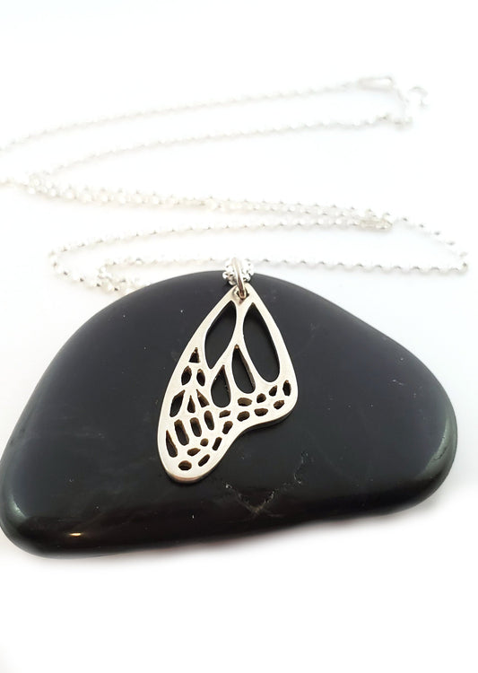 Sterling Silver Butterfly Wing Necklace – Symbol of Transformation and Hope