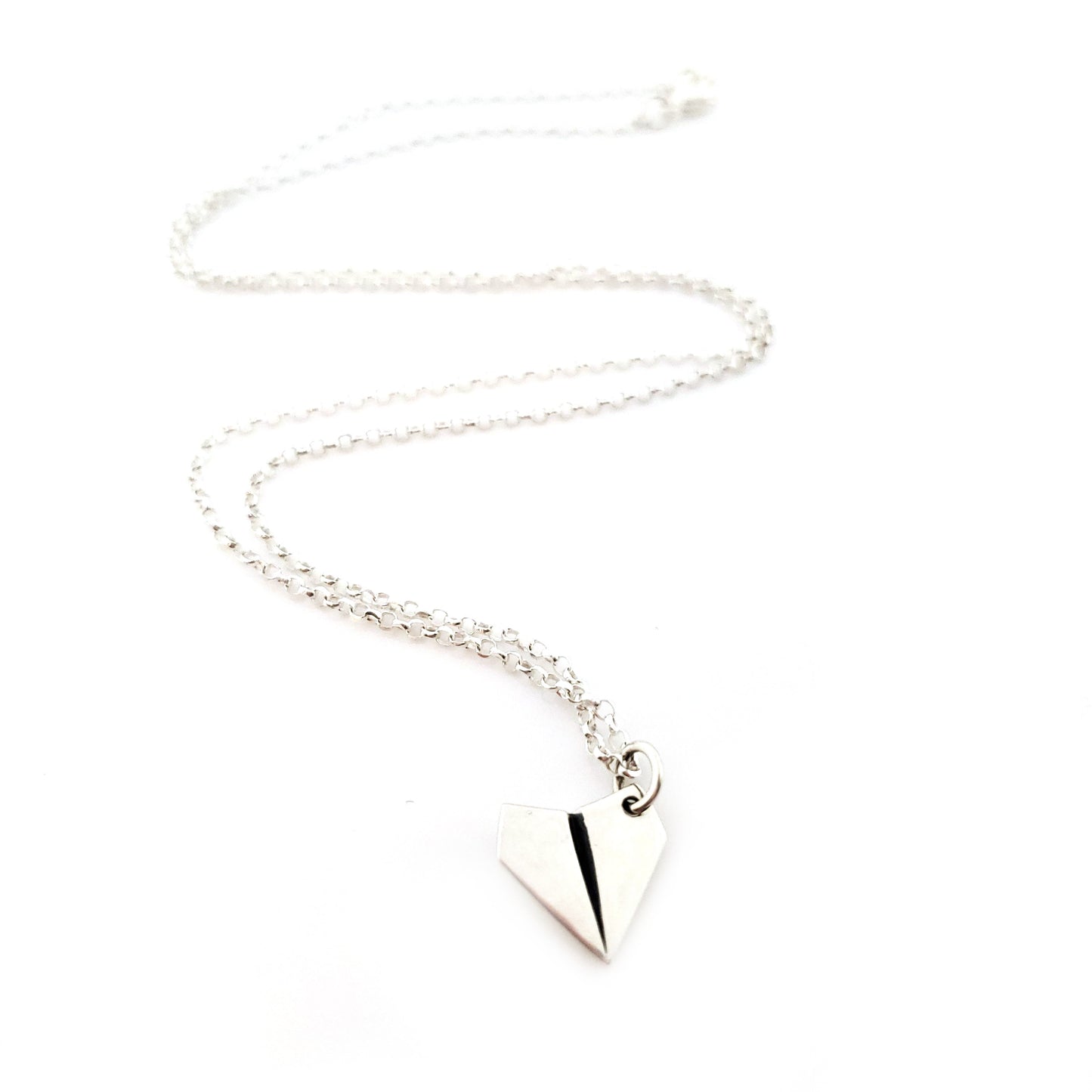 Paper Airplane Necklace - Sterling Silver Jewelry