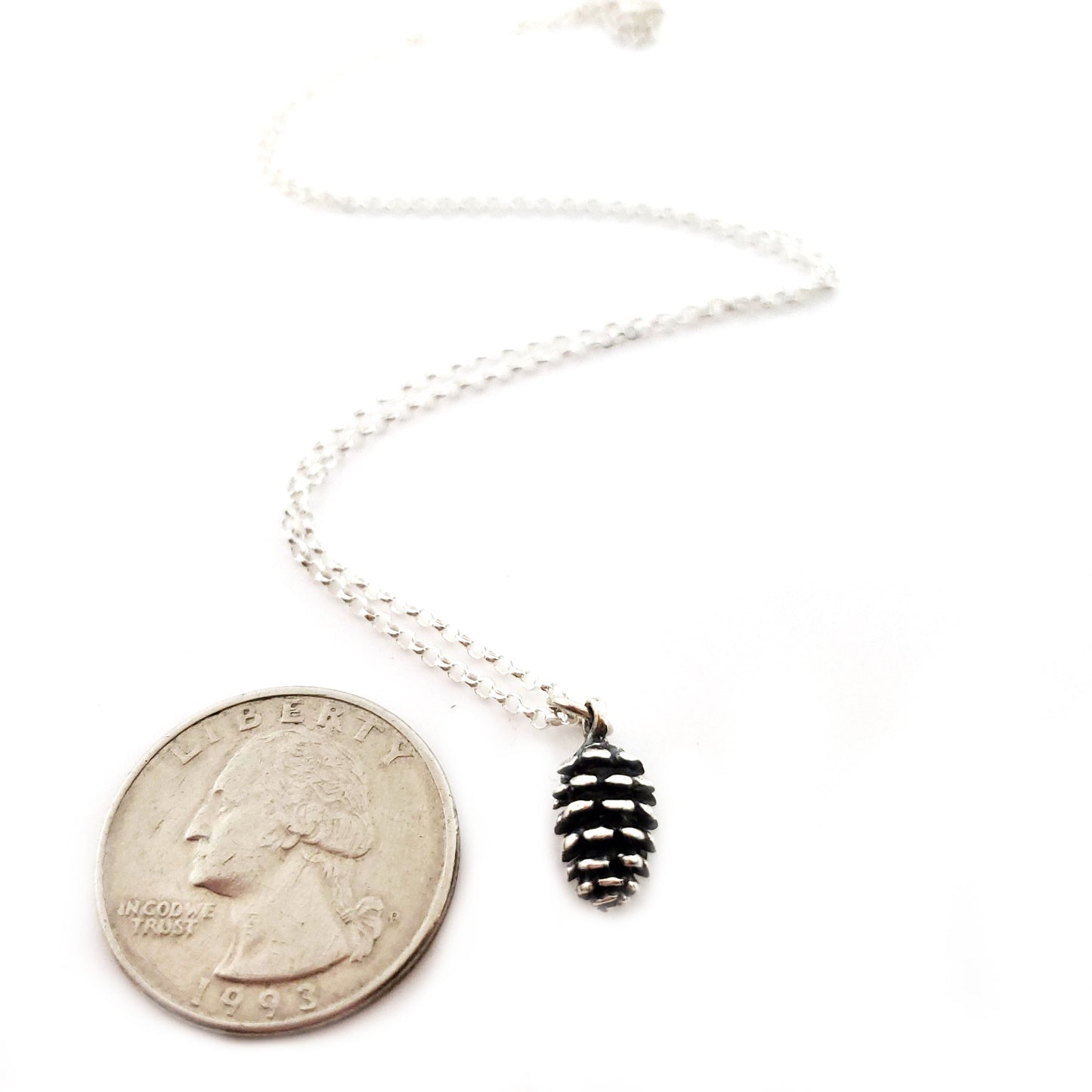Sterling Silver Pinecone Necklace – Nature-Inspired Charm